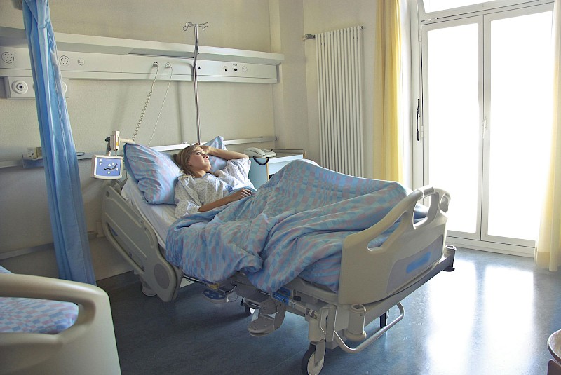 patient in hospital bed